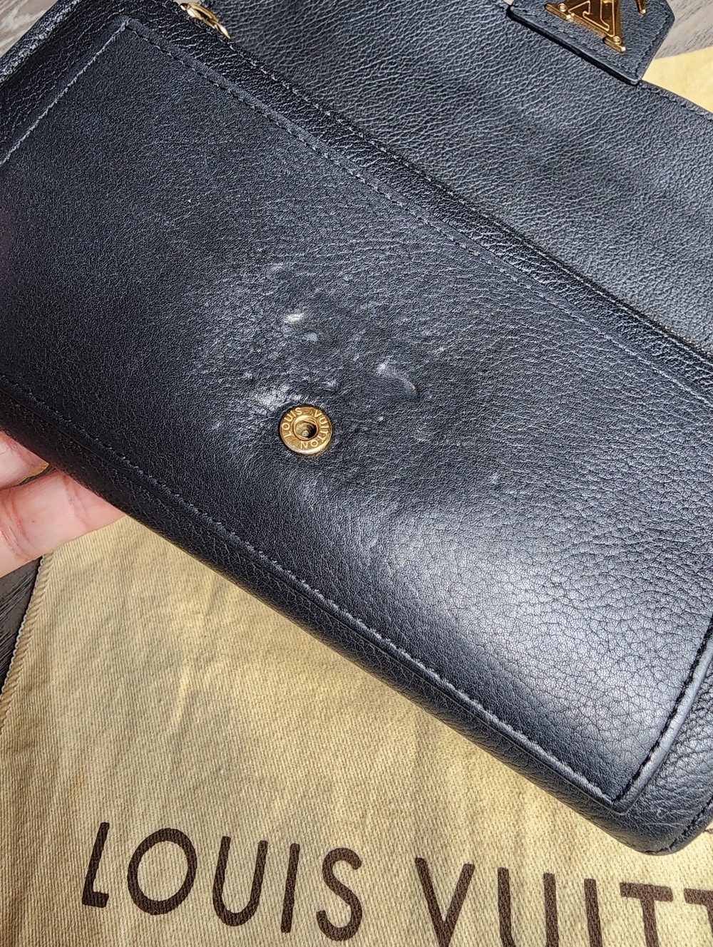 Authentic Louis Vuitton Black Leather Lockme Wallet - Picture 10 of 16